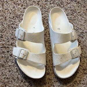 Mens Birkenstock White Double Strap Sandals size 10